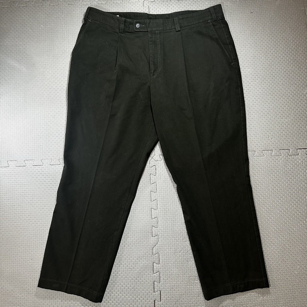 Barbour Trouser Dress Pants Men 40x30* Olive Green Straight Leg Pleated 9468